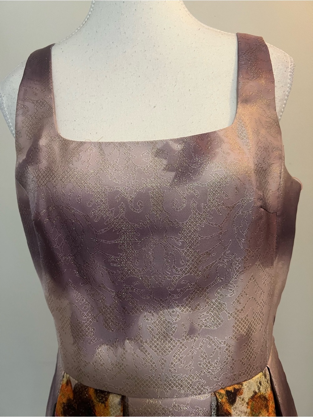 Debbie Shuchat Lavander Beaded Floral Fit-and-Flare Midi Dress - Picture 3 of 7